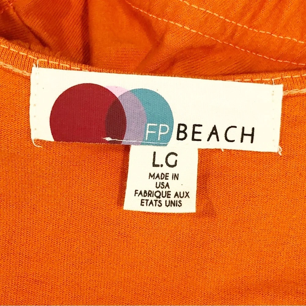 Free People large Beach Cory orange tunic top - Picture 5 of 13